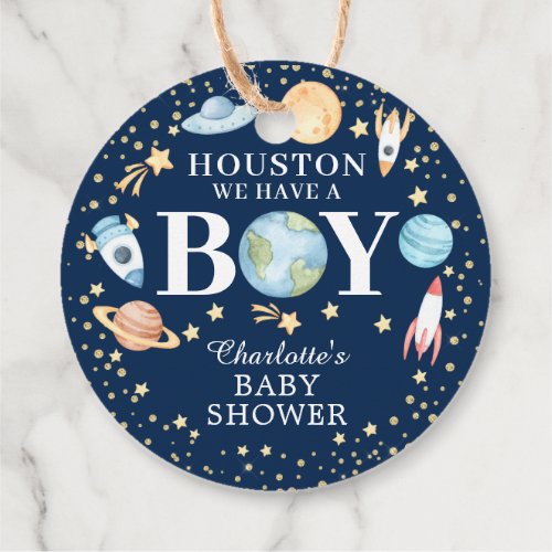 Outer Space Baby Shower Favor Gift Tag