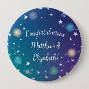 Outer Space Baby Shower Galaxy Button