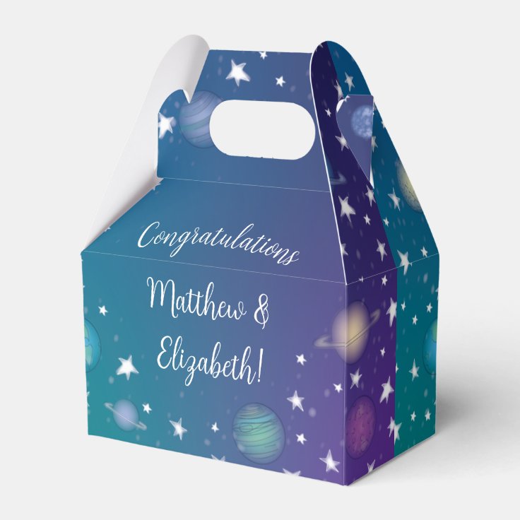 Outer Space Baby Shower Galaxy Favor Box Zazzle