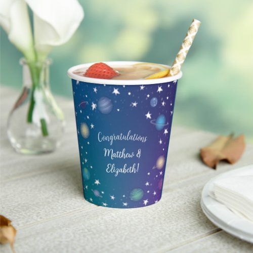 Outer Space Baby Shower Galaxy Paper Cups