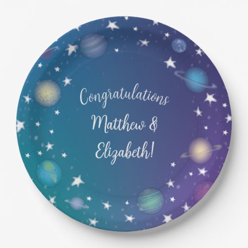Outer Space Baby Shower Galaxy Paper Plates