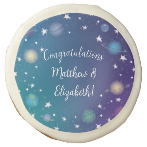 Outer Space Baby Shower Galaxy Sugar Cookie