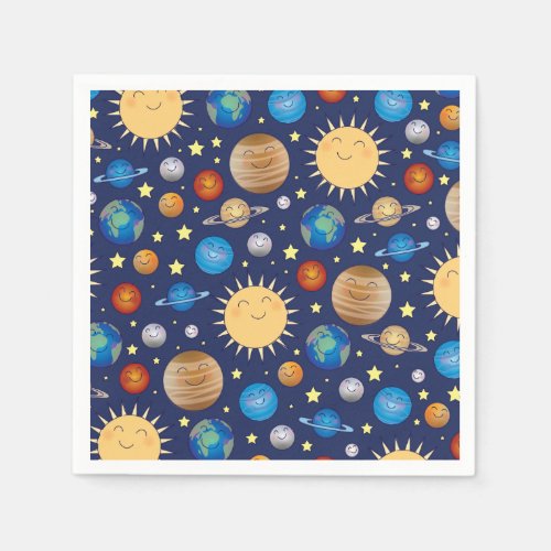 Outer Space Baby Shower Galaxy Universe Stars Napkins