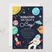 Outer Space Baby Shower Houston We Have A Boy Invitation (Front)