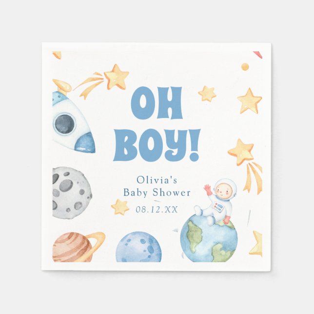 Outer Space Baby Shower  Napkins (Front)