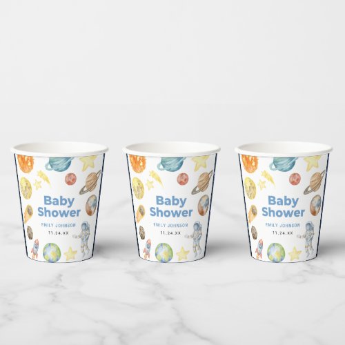 Outer Space Baby shower Paper Cups
