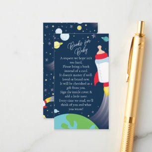 Outer Space Baby Shower Rocket Books for Baby Enclosure Card