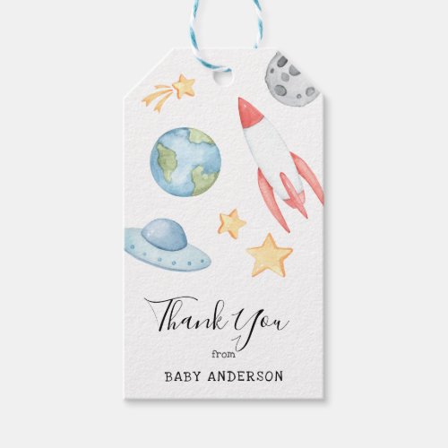 Outer Space Baby Shower Thank You Favor tag