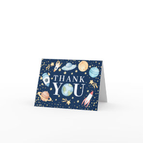 Outer Space Baby Shower Thank You Note Card