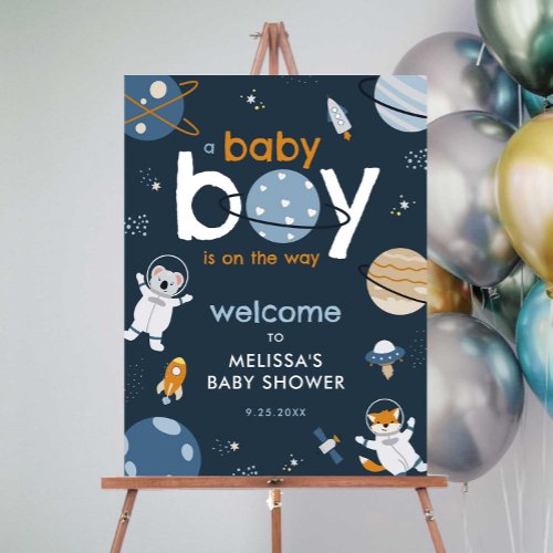 Outer Space Baby Shower Welcome Sign 