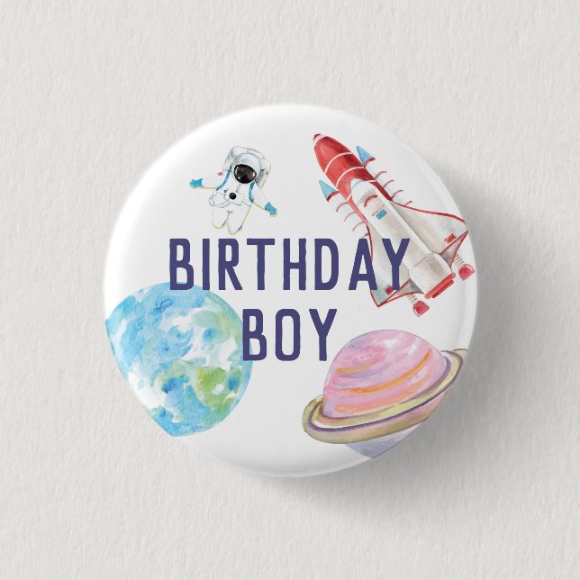 Outer Space Birthday Button (Front)