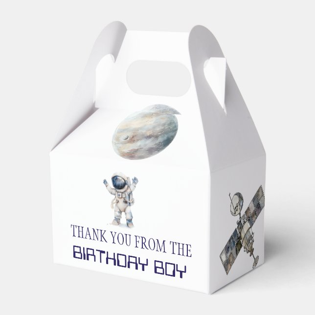 Outer Space Birthday  Favor Boxes (Front Side)
