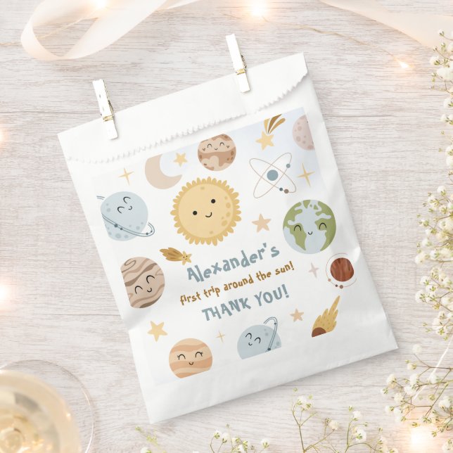 Outer Space Birthday First Trip Birthday Favor Bag (Clipped)