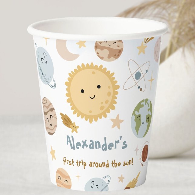 Outer Space Birthday First Trip Birthday Paper Cups (Creator Uploaded)