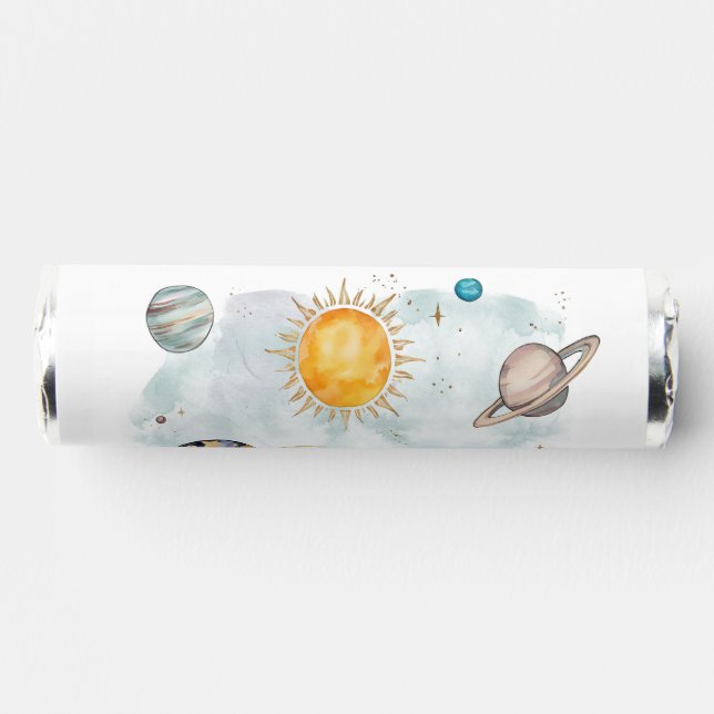 Outer Space Birthday Galaxy Sun Moon Stars Planets Breath Savers® Mints (Right)