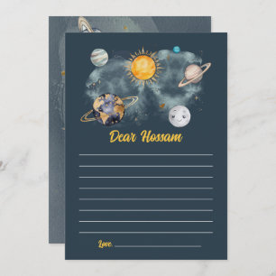 Outer Space Birthday Galaxy Sun Moon Stars Planets Card