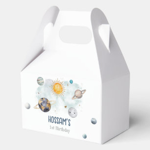 Outer Space Birthday Galaxy Sun Moon Stars Planets Favor Boxes