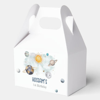 Outer Space Birthday Galaxy Sun Moon Stars Planets Favor Boxes