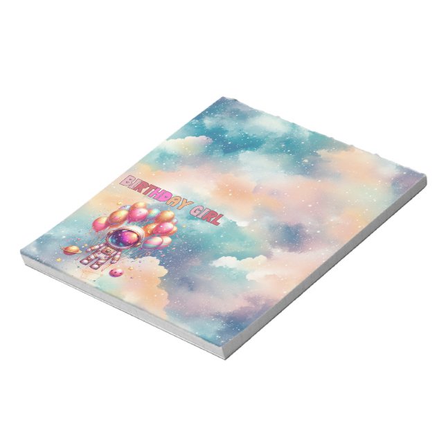 Outer Space Birthday Girl Flight Crew Notepad (Rotated)