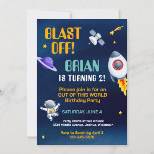 Outer Space Birthday Invitation