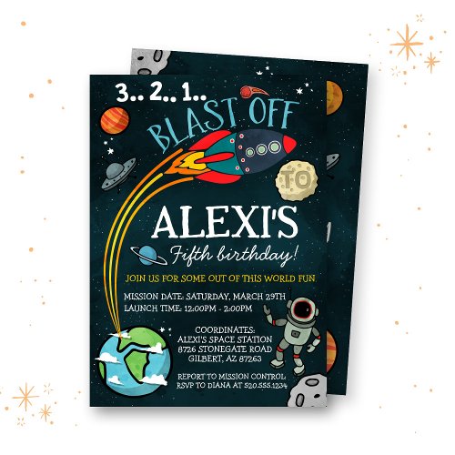 Outer Space Birthday Invitation