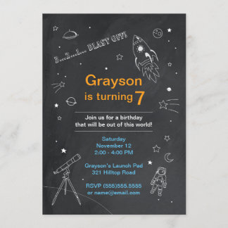 Outer Space Birthday Invitation
