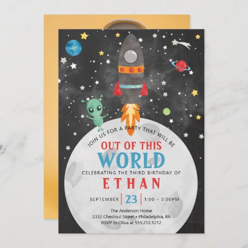 Outer Space Birthday Invitation Any Age with Photo