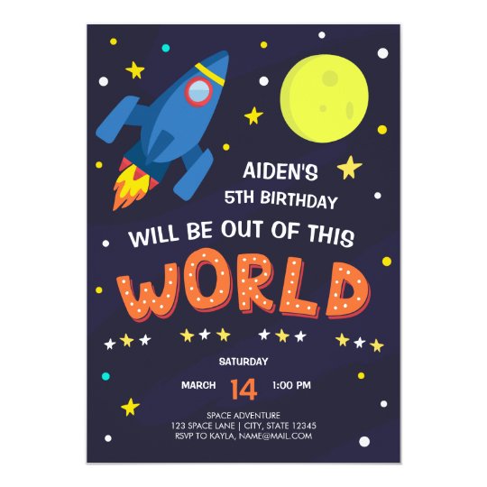 Outer Space Birthday Invitation With Photo