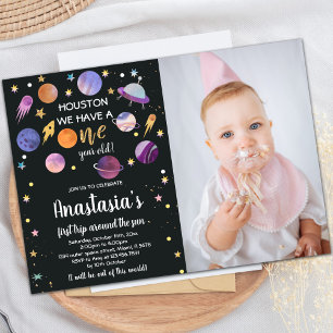 Outer Space Birthday Invitation with Photo