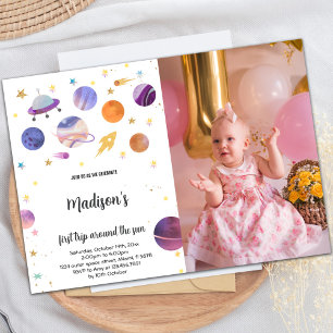 Outer Space Birthday Invitation with Photo