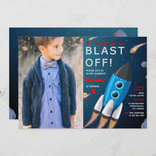 Outer Space Birthday Invitation With Photo