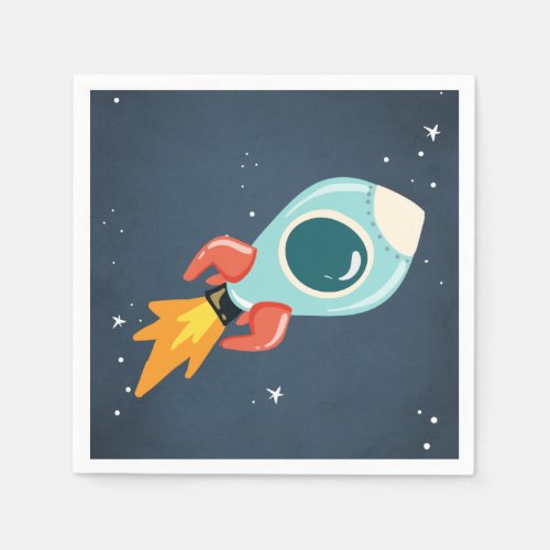 Outer Space Birthday Napkins Rocket Astronaut Ship