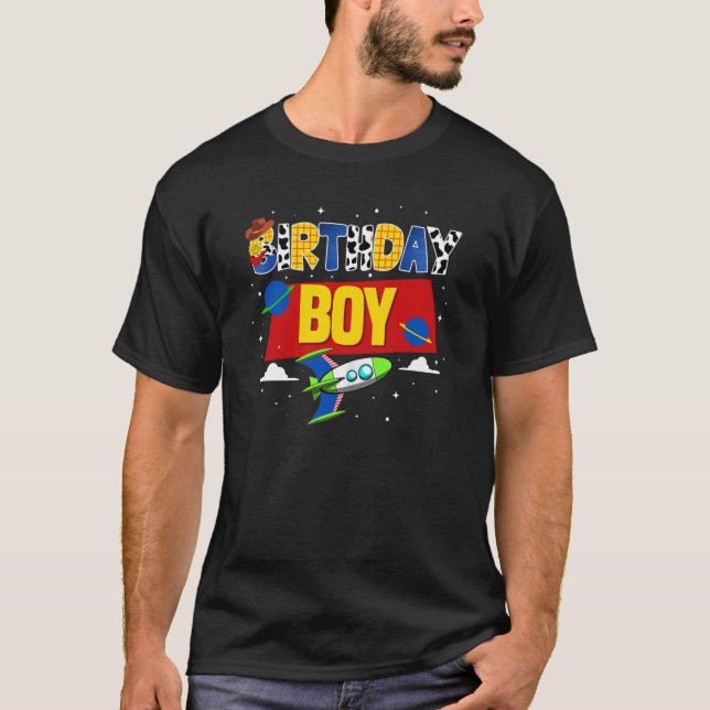 Outer Space Birthday Outfit Baby Boy Two Infinity  T-Shirt (Front)