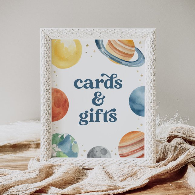 Outer Space Birthday Party Cards and Gifts Sign (Creator Uploaded)