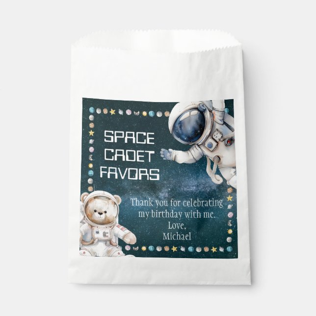 Outer Space Birthday Party Favor Bags (Front)