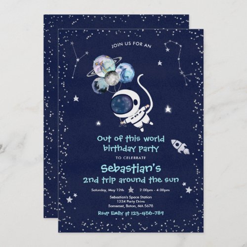 Outer Space Birthday Party Out Of This World  Invi Invitation