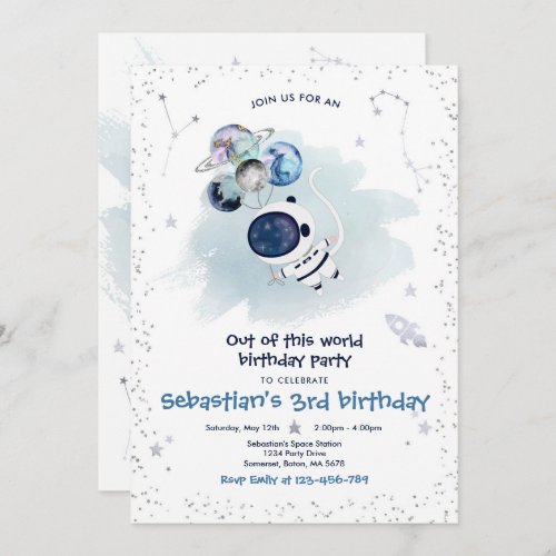 Outer Space Birthday Party Out Of This World  Invitation