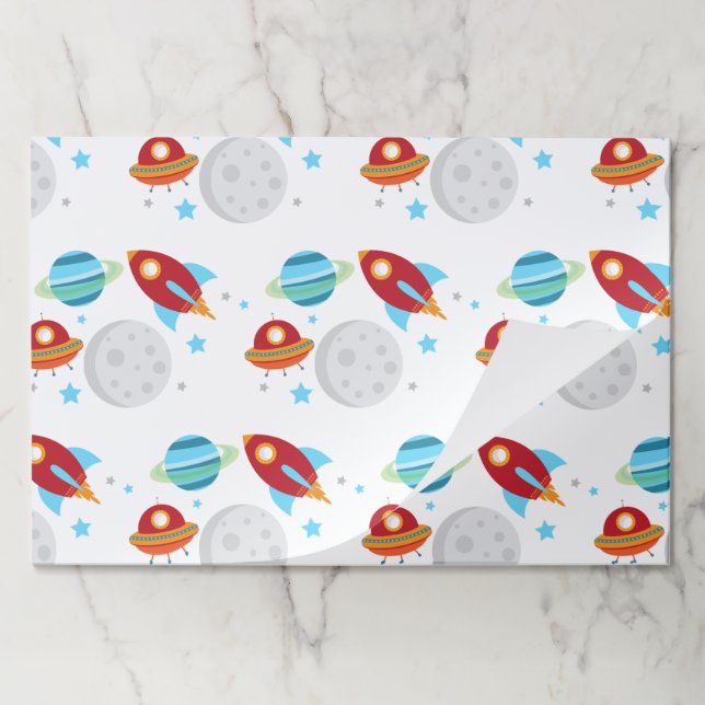 Outer Space Birthday Party Placemat (Folded)
