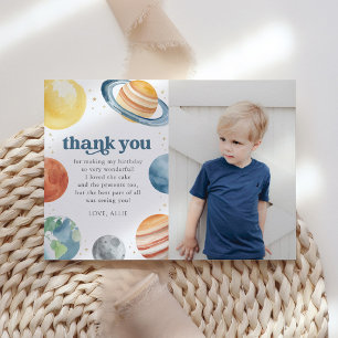 Outer Space Birthday Party Thank You Card