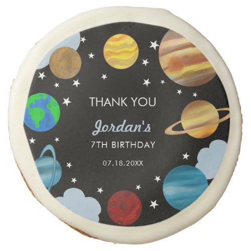 Outer Space Birthday Planets Galaxy Boys Party    Sugar Cookie