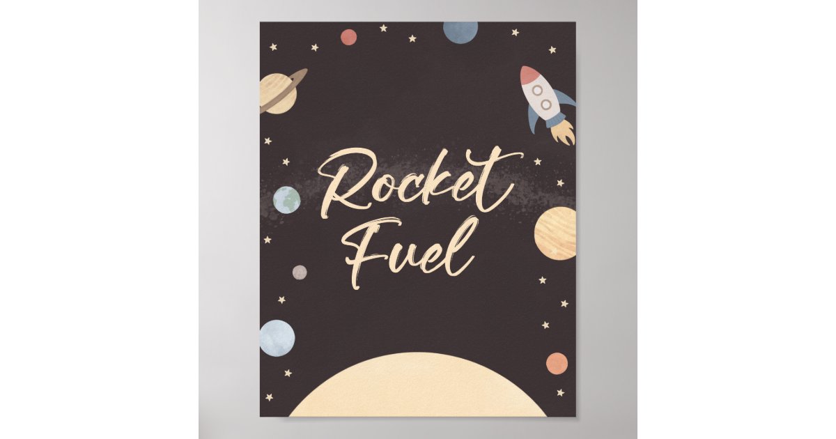 Outer Space Birthday Rocket Fuel Sign | Zazzle