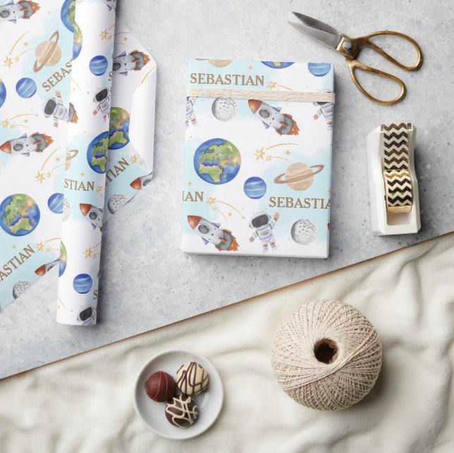 Outer Space Birthday  Wrapping Paper (Crafts)