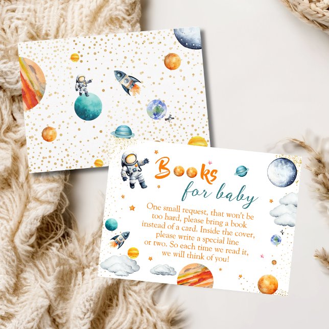 Outer Space Books for Baby Astronaut Theme Shower Enclosure Card (Creator Uploaded)