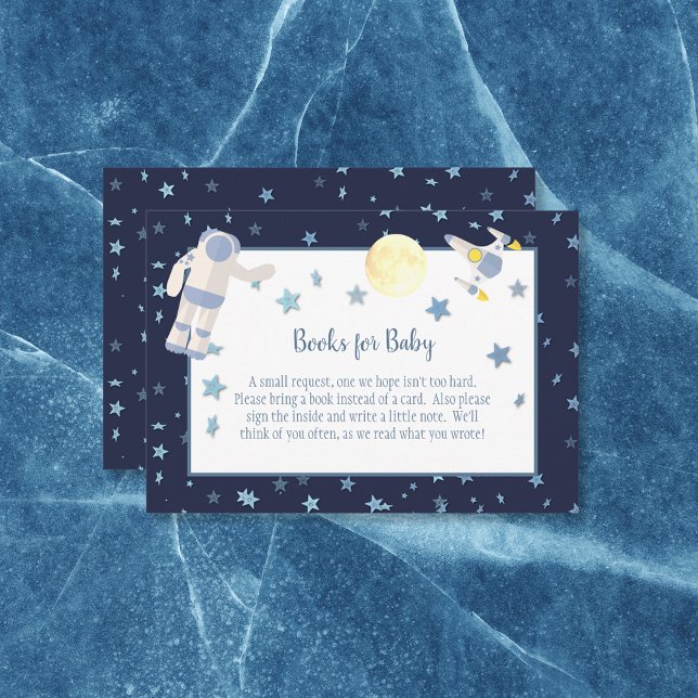 Outer Space Books For Baby Shower | White Enclosure Card (Creator Uploaded)