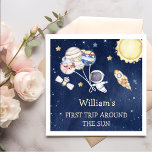 Outer Space Boy 1st Trip Around the Sun Birthday Napkins<br><div class="desc">Outer Space Boy 1st Trip Around the Sun Birthday Napkins</div>