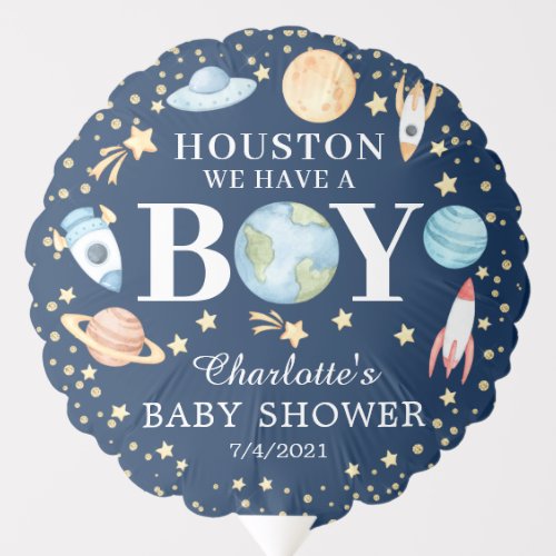 Outer Space Boy Baby Shower Balloon