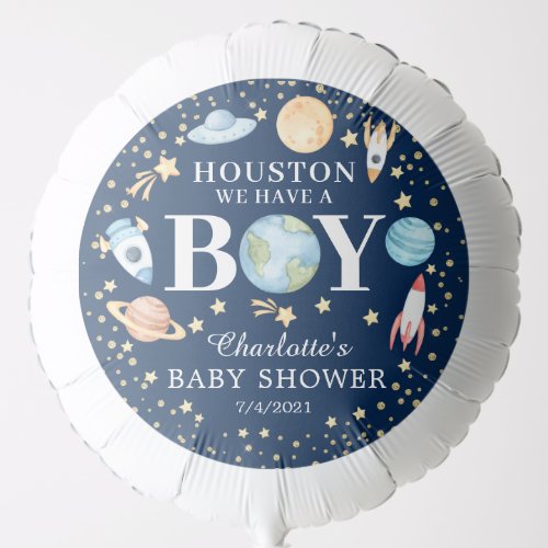 Outer Space Boy Baby Shower Balloon