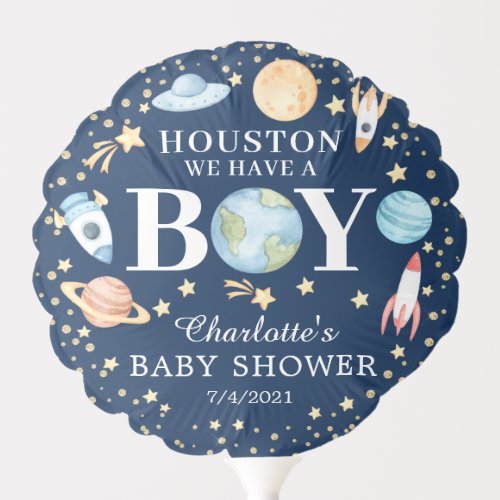 Outer Space Boy Baby Shower Balloon