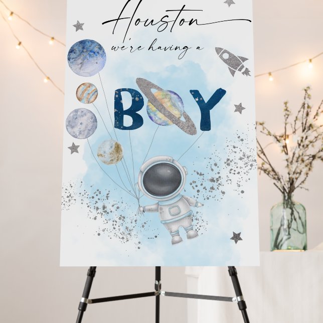 Outer Space Boy Baby Shower Galaxy Baby Shower Foam Board (In Situ (Stand))