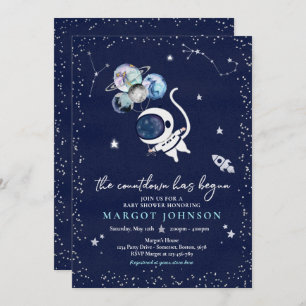 Outer Space Boy Baby Shower Galaxy Baby Shower Inv Invitation